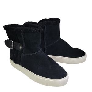 UGG Aika Water Resistant Black Suede Ankle Boots Sneaker Boots Womens Size 6 NEW